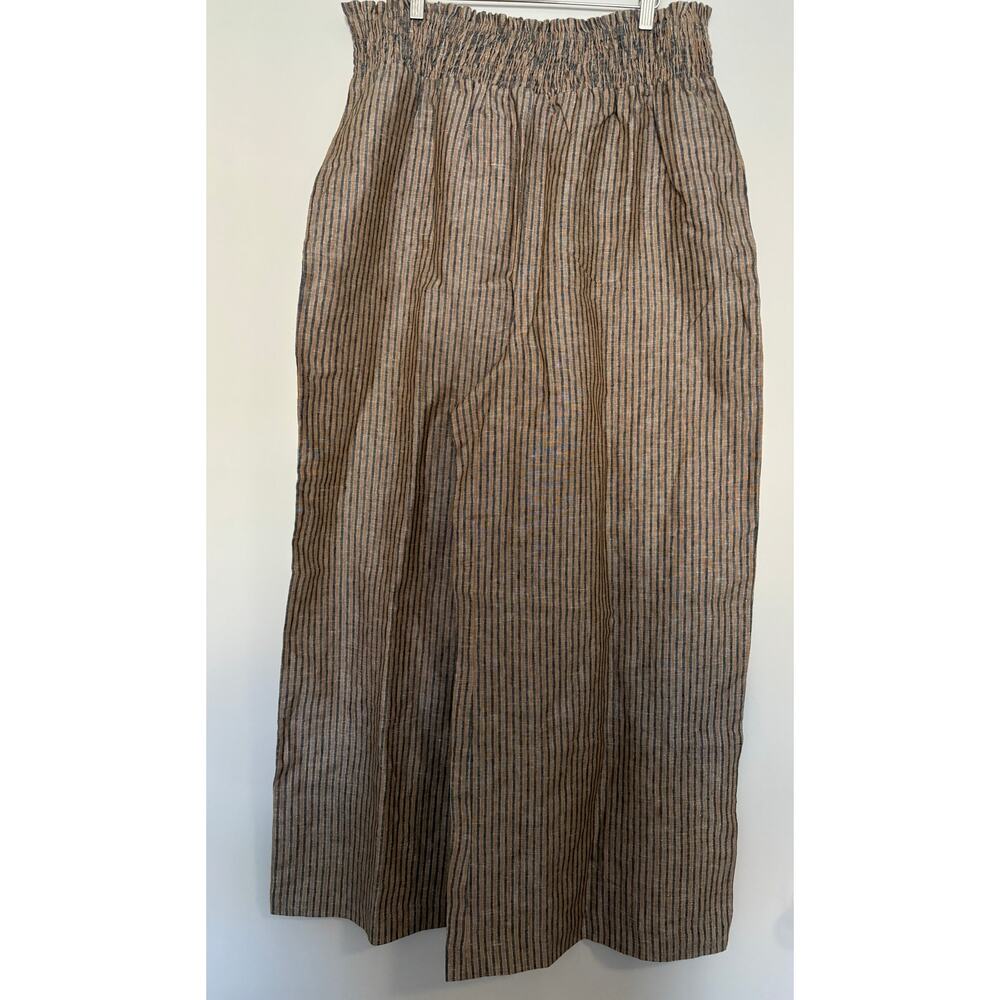 Boden Brown and Black Striped Wide Leg Pants